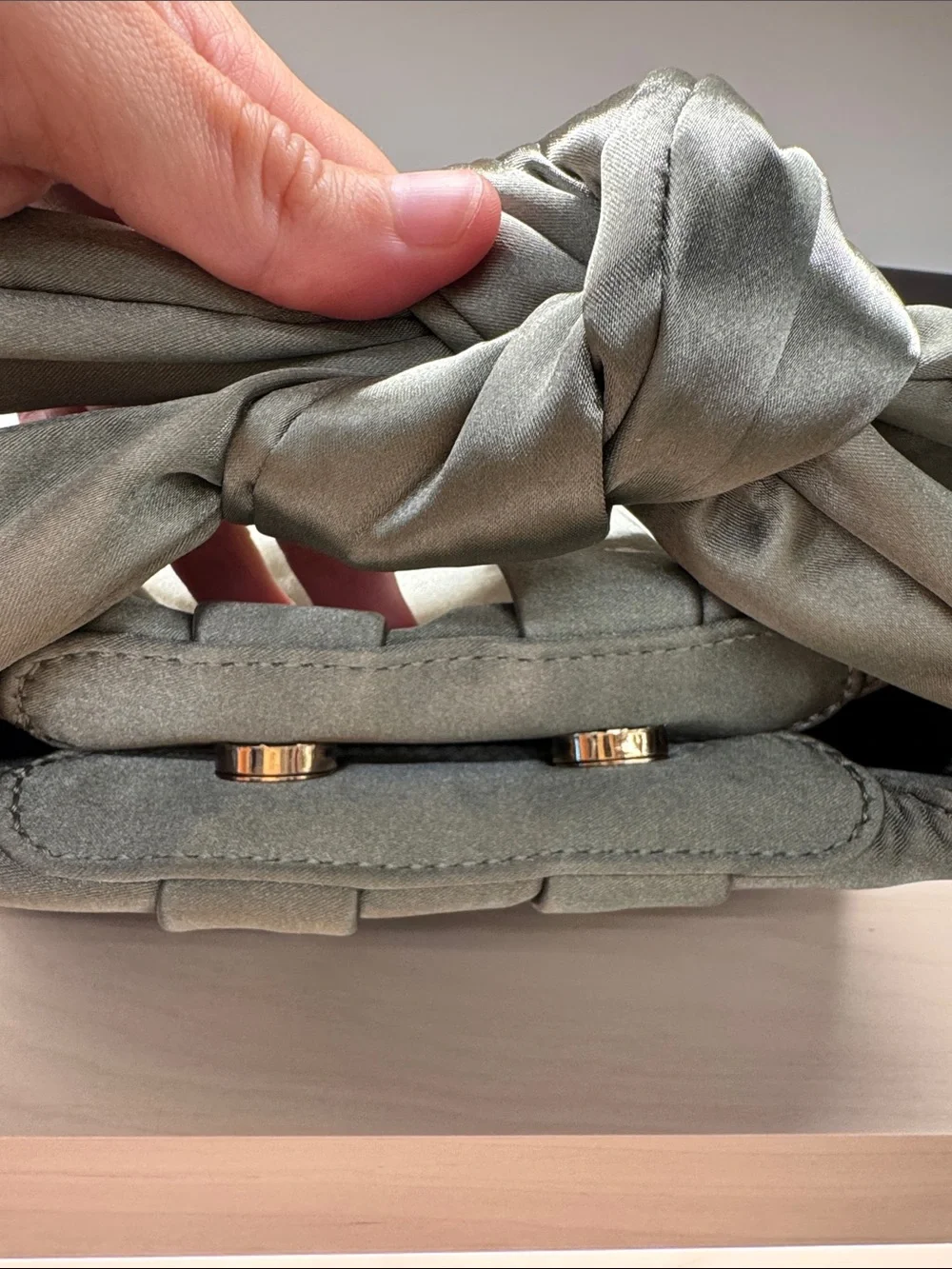 Lulu's Sage Green Knotted Handle Shoulder Bag